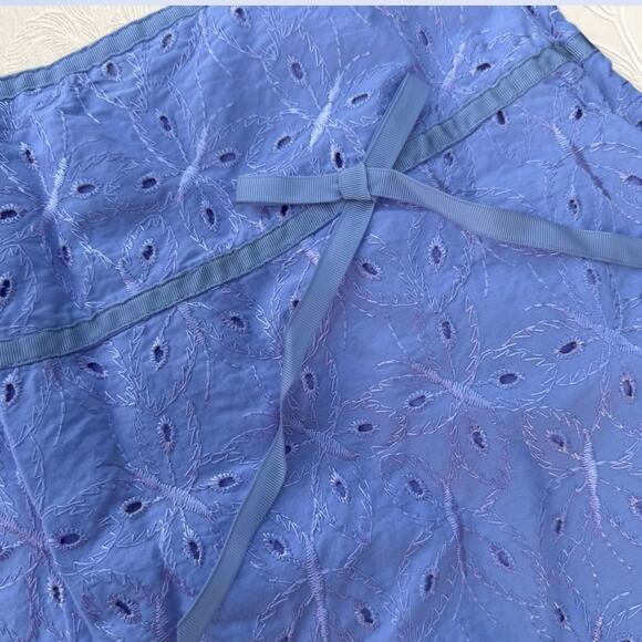 Lavender embroidered midi skirt with bow detail. - Picture 2 of 4